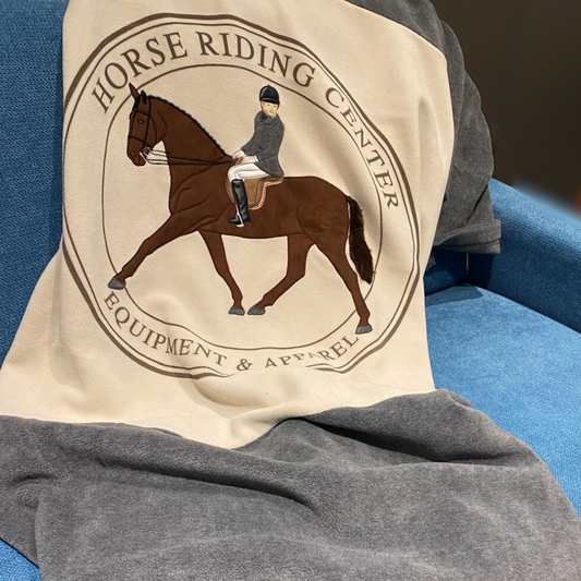 Plaid in pile con ricamo Horse Riding 6M35137