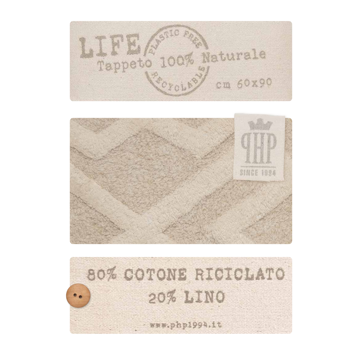 Tappeto bagno Life lino/cotone