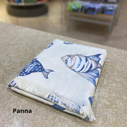 Telo Fouta Spugna Stampato Oceano 100% cotone