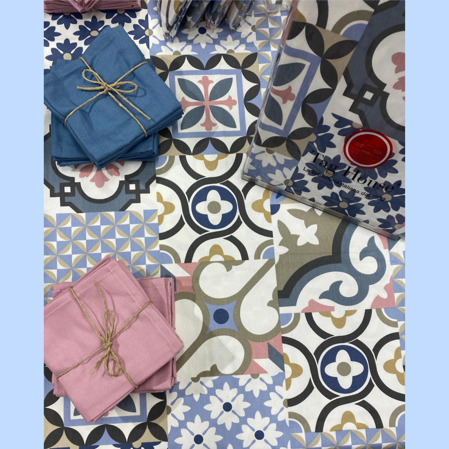 Tovaglia Maiolica 100% cotone stampato