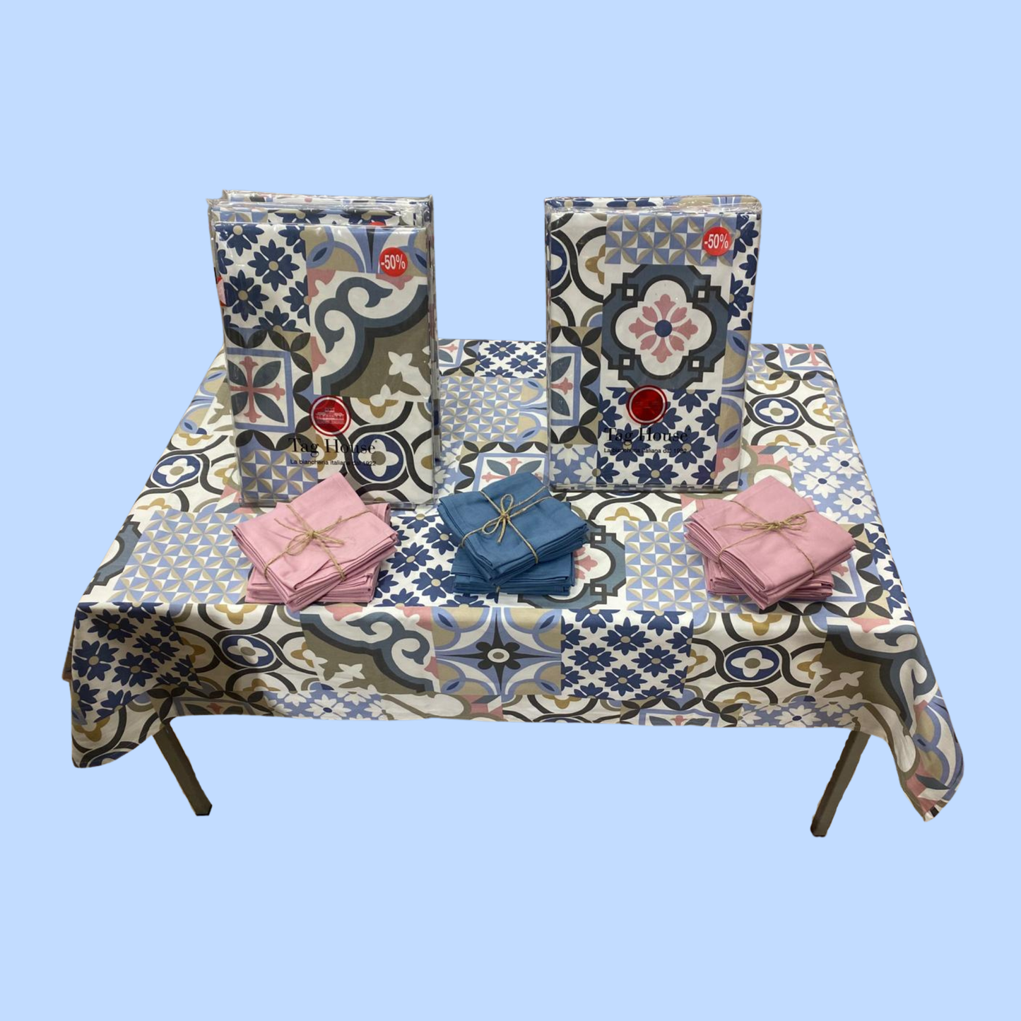 Tovaglia Maiolica 100% cotone stampato