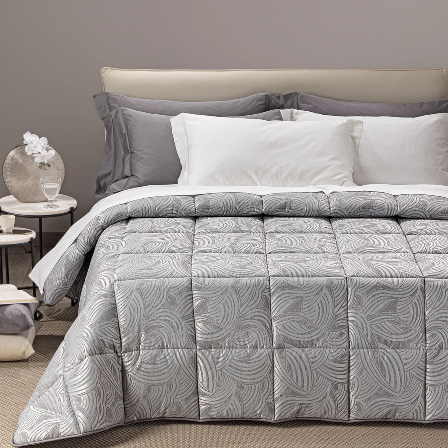 Trapunta Apollo in raso di cotone Jacquard