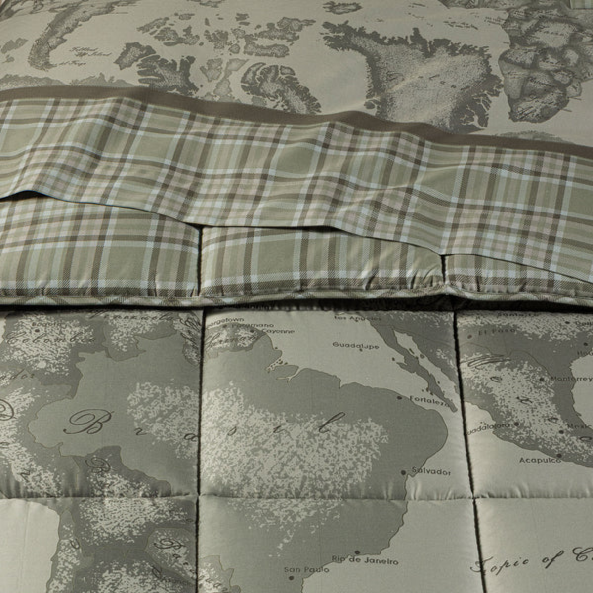 Trapunta Tartan Green In Raso Di Puro Cotone