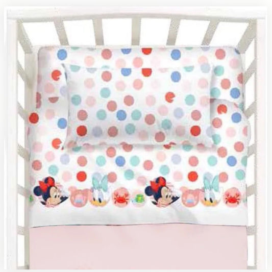 Completo Lenzuola Baby Minnie 100% Cotone