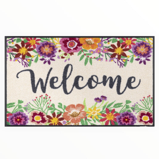Tappeto antiscivolo Welcome Blooming Wash+Dry Design