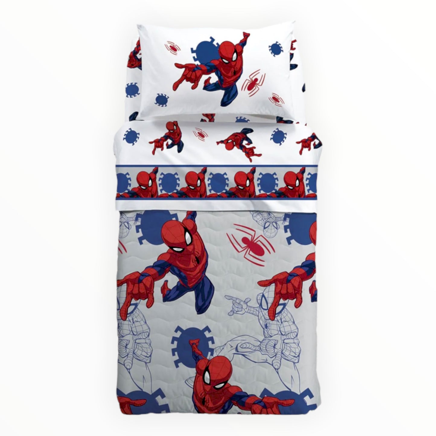 Copriletto trapuntato Spiderman America 100% cotone