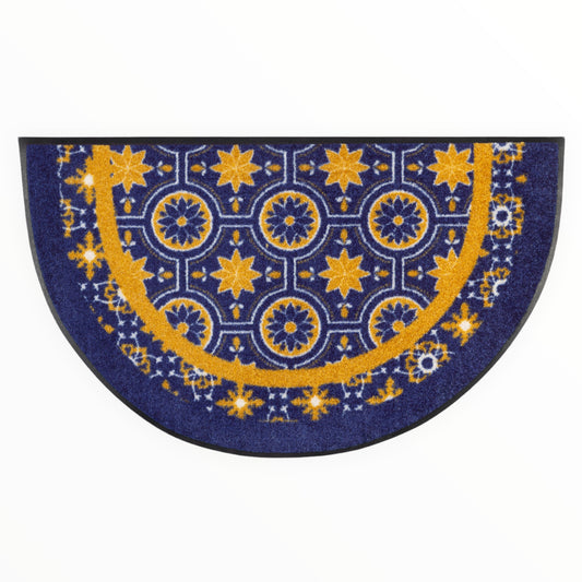 Tappeto antiscivolo Round Azulejo Wash+Dry Design