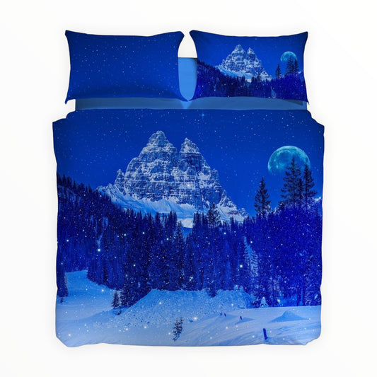 Completo copripiumino Sogni di Viaggio Snow in the Blue Night 100% cotone