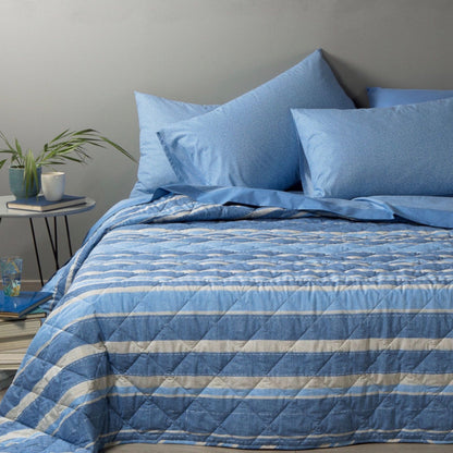 Copriletto Diletto Trapuntato Sky Blu 100% cotone